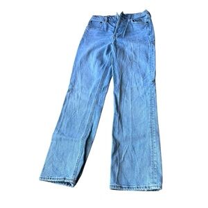 Denim Forum aritzia 25 jeans Arlo high rise straight 28L button fly blue cotton